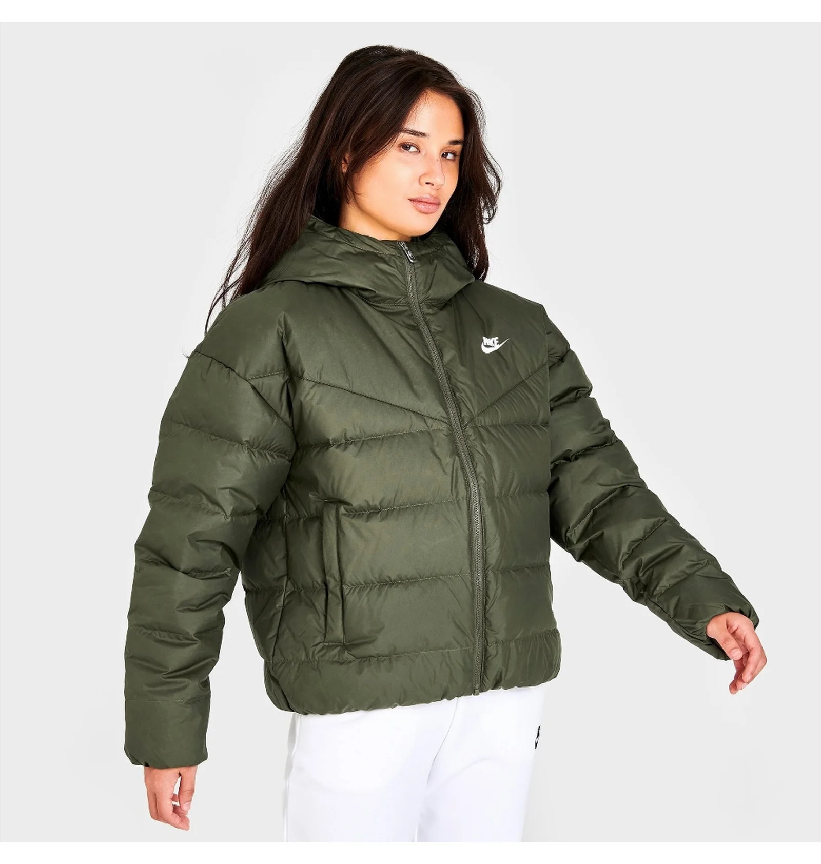 Куртка жіноча Nike Sportswear Storm-Fit Windrunner Down Hooded Jacket Green DQ5903-222