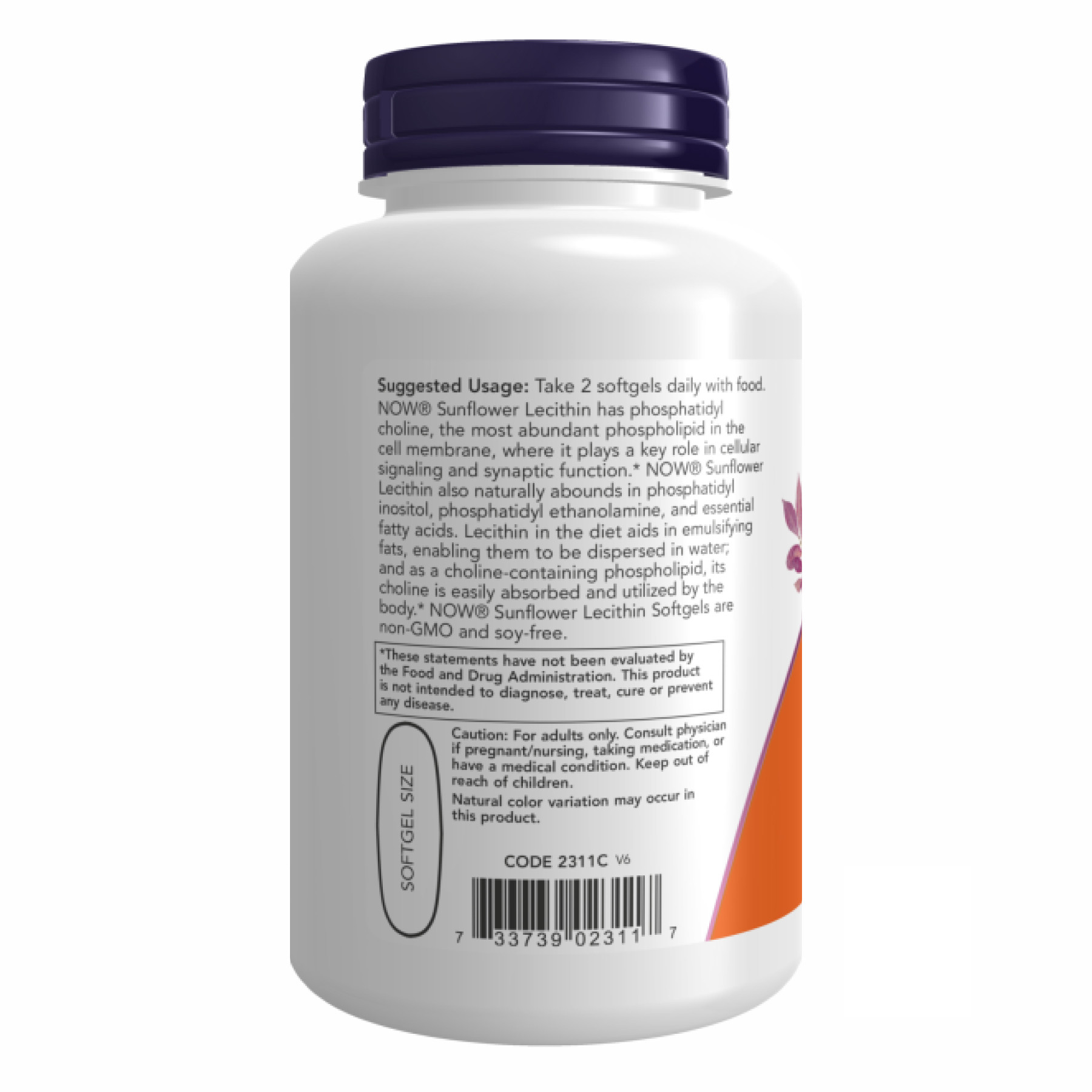 Софт гелеві капсули Sunflower Lecithin 1200 mg - 100 sgels 2022-10-0076