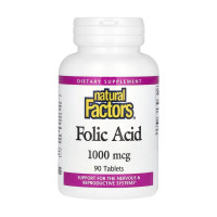 Таблетки Natural Factors Folic Acid 1mg - 90 tabs 2023-10-5741
