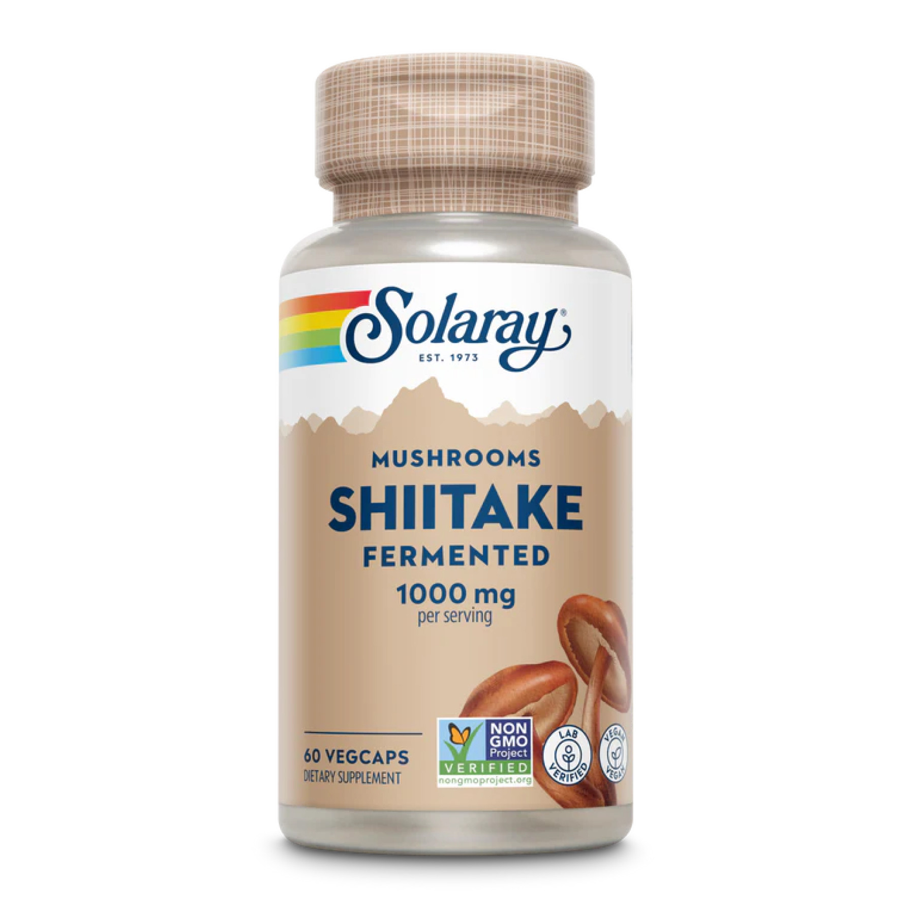 Капсули Solaray Fermented Shiitake Mushroom 1000mg - 60 vcaps (До 11.25) 2023-10-5416