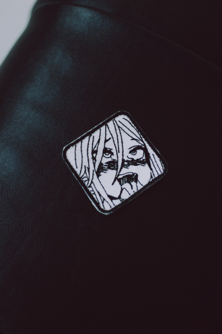 Шеврон патч на липучці Ахегао Ahegao Selerity 08pt чорний+білий (98420) 08PT