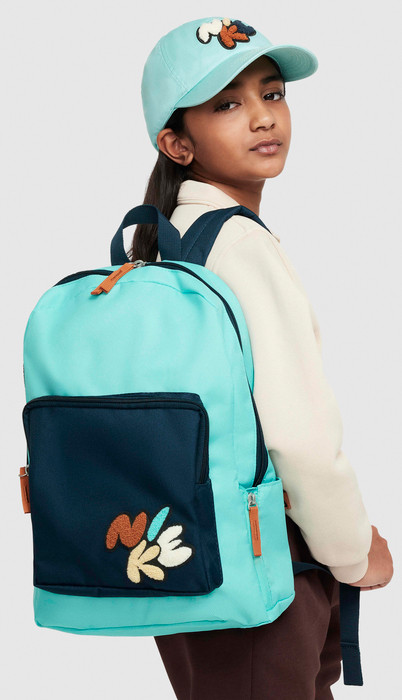 Рюкзак Nike Y NK CLASSIC BKPK - BUBBLE 16L бірюзовий, темно-синій Діт 38x28x13 см FZ7254-300