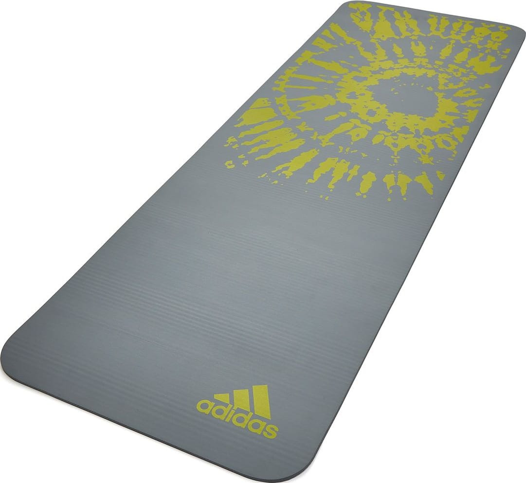 Килимок для йоги Adidas Tie-Dye Yoga Mat сірий, жовтий 183 х 61 х 1 см (ADYG-10200GR) ADYG-10200GR