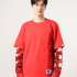Футболка Bape Russel Red Color Camo College Layerd Ls tee 1G73111921 Футболка Bape Russel Red Color Camo College Layerd Ls tee 1G73111921