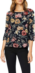 Блуза ONLNOVA LIFE 3/4 SLEEVE TOP AOP WVN 5 15213852 Night Sky ONLY 36 Темно-синій 15213852NIGHTSKY