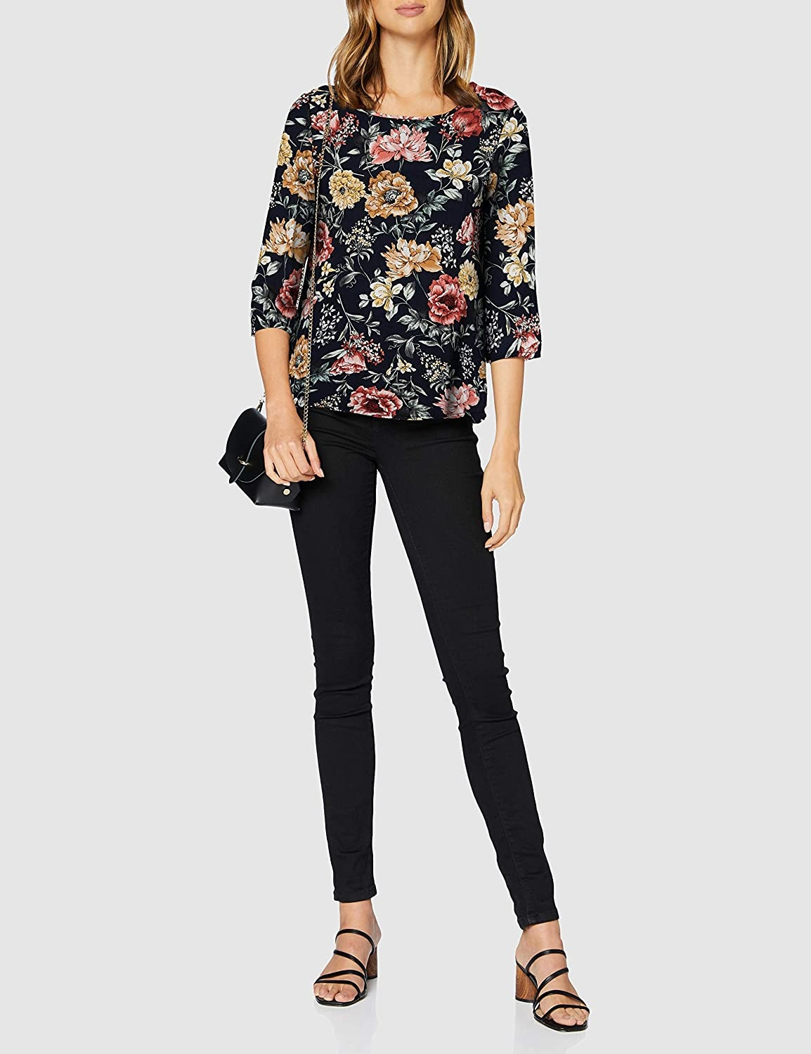 Блуза ONLNOVA LIFE 3/4 SLEEVE TOP AOP WVN 5 15213852 Night Sky ONLY 36 Темно-синій 15213852NightSky