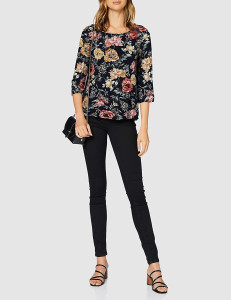 Блуза ONLNOVA LIFE 3/4 SLEEVE TOP AOP WVN 5 15213852 Night Sky ONLY 36 Темно-синій 15213852NIGHTSKY