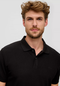 Поло cotton piqué polo shirt 2138262.9999 s.Oliver L Чорний 2138262.9999