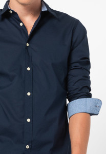 Сорочка JJEPLAIN AOP SHIRT L/S STS 12189770-Dark Navy Jack&Jones L Темно-синій 12189770-DARK NAVY-FIT:SL