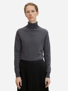 Гольф Knit basic turtleneck 1032589-30281 Tom Tailor L Темно-сірий 1032589-30281
