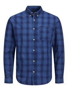 Сорочка JJCLASSIC MIX SHIRT LS 12188988-Medium Blue Denim-Stripes:/SLIM Jack&Jones L Синій 12188988-MEDIUM BLUE DENI
