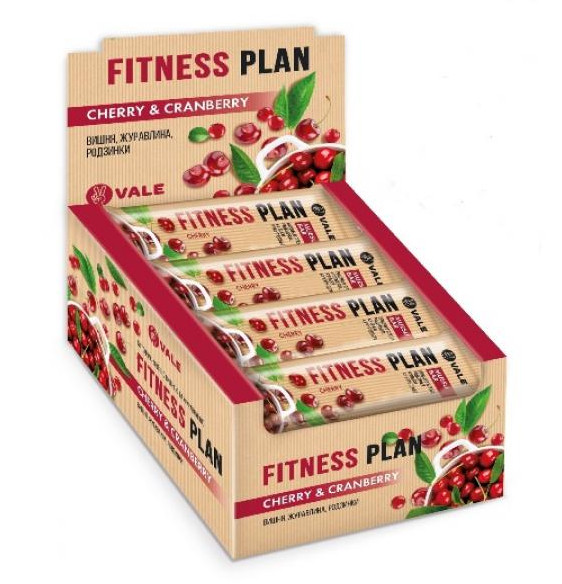 Батончик Fitness Plan Muesli Bar - 30x30g Cherry Cranberry 100-23-2169198-20