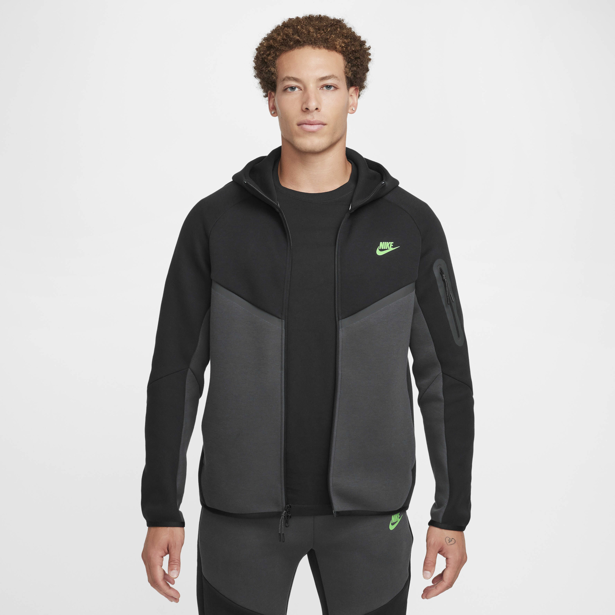Худі Nike Tech Fleece (чорно-сіре) HV0949-015
