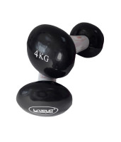 Гантелі вінілові пари Vinyl Dumbbell Egg Head чорний Уні 2х4кг LS2001-4