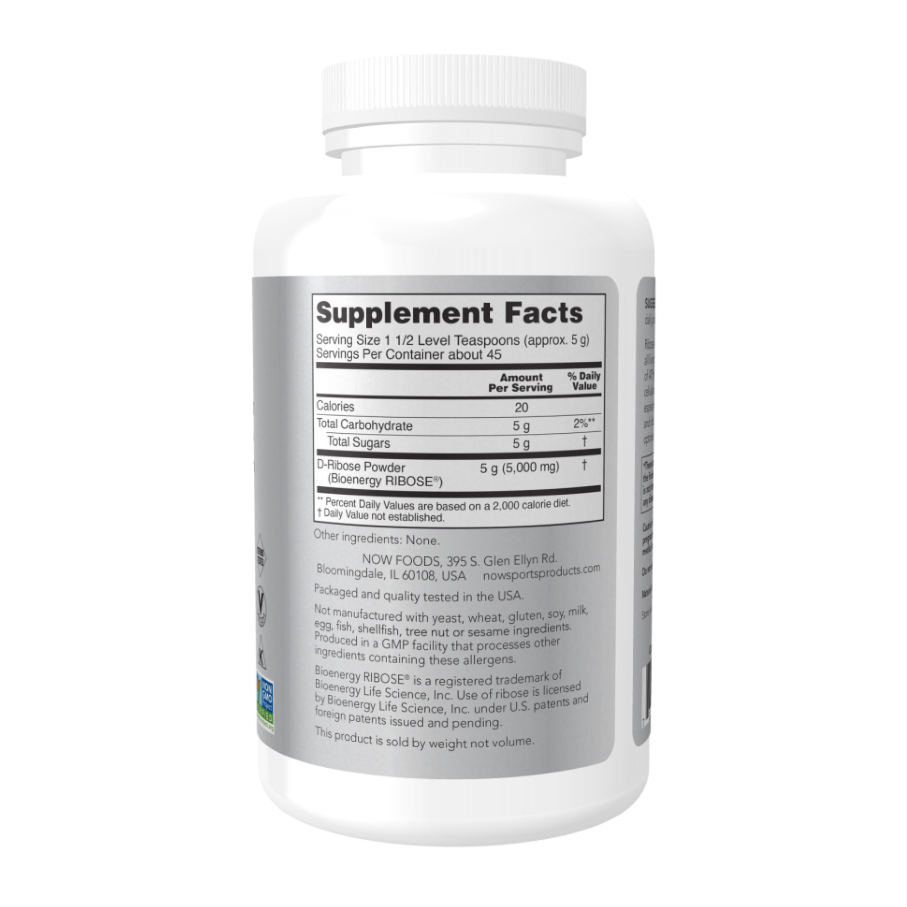 Порошок Now Foods D-Ribose Powder - 227g 2023-10-5233