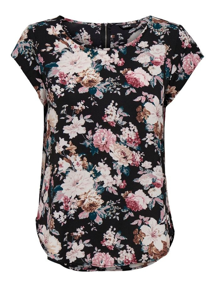 Блуза ONLVIC SS AOP TOP NOOS PTM 15161116-Black-AOP:BIG LARRY FLOWER ONLY 34 Чорний 15161116-BLACK-AOP:BIG LA