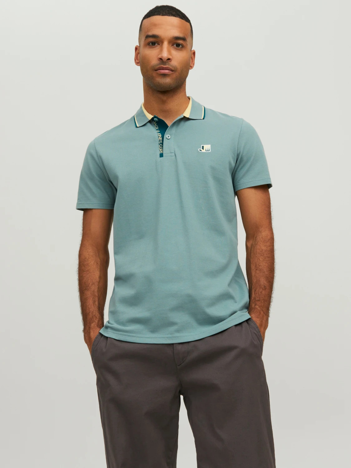Поло JCOLOGAN POLO SS SS23 SN 12229382-Trellis Jack&Jones M Блакитний 12229382-Trellis