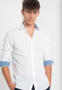 Сорочка JJEPLAIN AOP SHIRT L/S STS 12189770-White Jack&Jones L Білий 12189770-WHITE-FIT:SLIM F