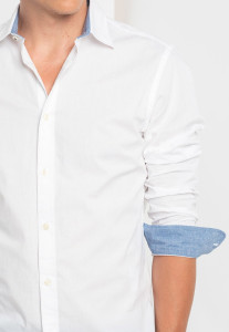 Сорочка JJEPLAIN AOP SHIRT L/S STS 12189770-White Jack&Jones L Білий 12189770-WHITE-FIT:SLIM F