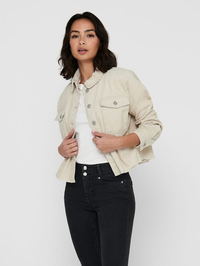 Куртка ONLMARINA-ENY LIFE L/S CORD JACKET PNT 15222456 Pumice Stone ONLY S Бежевий 15222456PumiceStone