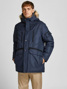 Куртка JJEGLOBE PARKA STS 12194323-Navy Blazer Jack&Jones L Темно-синій 12194323-NAVY BLAZER
