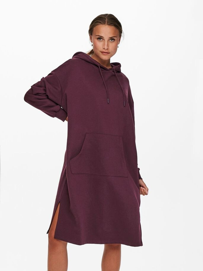 Сукня ONLCHELSEA LIFE L/S OVERSIZE DRESS SWT 15241307-Winetasting ONLY L Бордовий 15241307-Winetasting