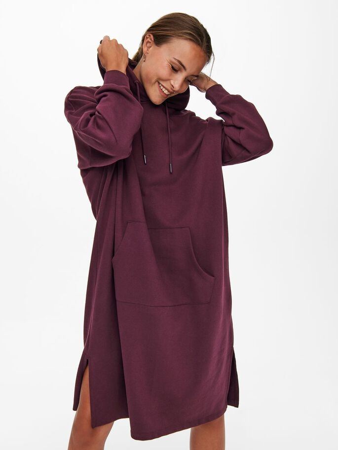 Сукня ONLCHELSEA LIFE L/S OVERSIZE DRESS SWT 15241307-Winetasting ONLY L Бордовий 15241307-Winetasting