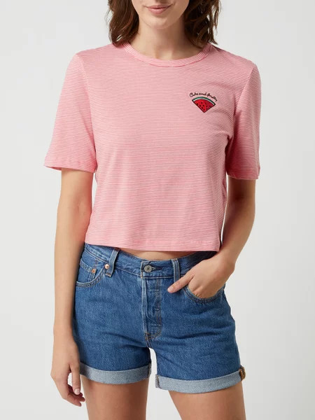 Футболка ONLFRUITY LIFE S/S STRIPE TOP BOX JRS 15231612 Strawberry Pink - BRIGHT WHITE + WATERMELON 15231612StrawberryPink-BR