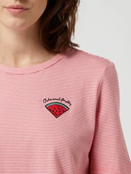 Футболка ONLFRUITY LIFE S/S STRIPE TOP BOX JRS 15231612 Strawberry Pink - BRIGHT WHITE + WATERMELON 15231612StrawberryPink-BR