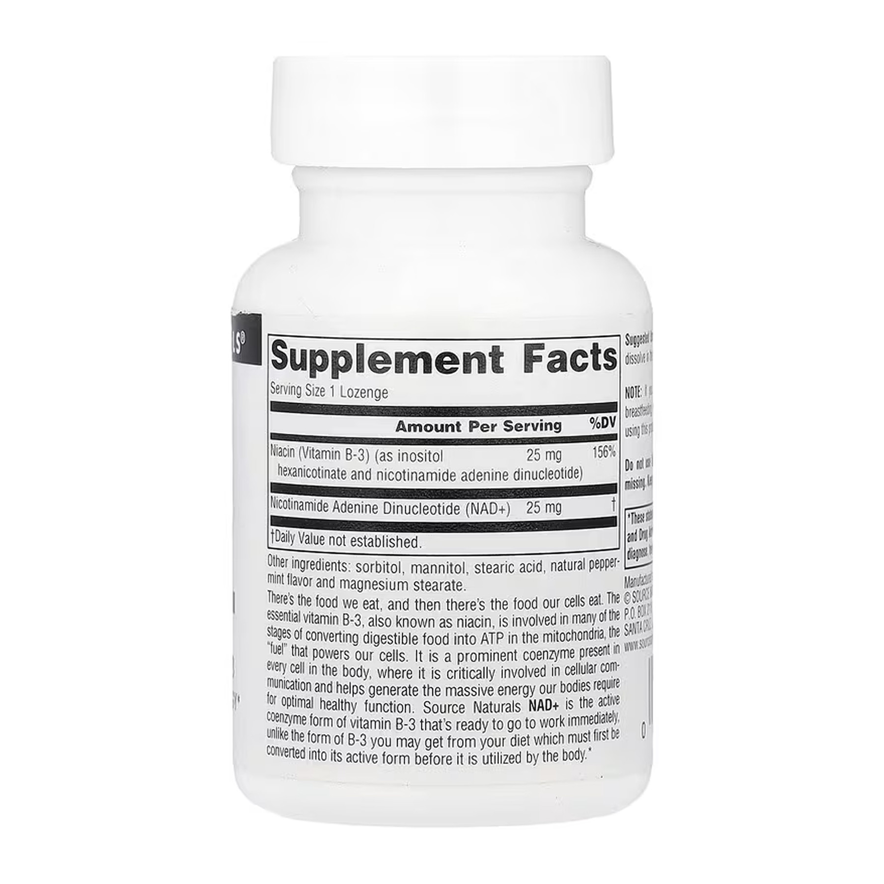 Капсули Source Naturals NAD+ Coenzymated™ B-3 - 30 Lozenges 2023-10-5886