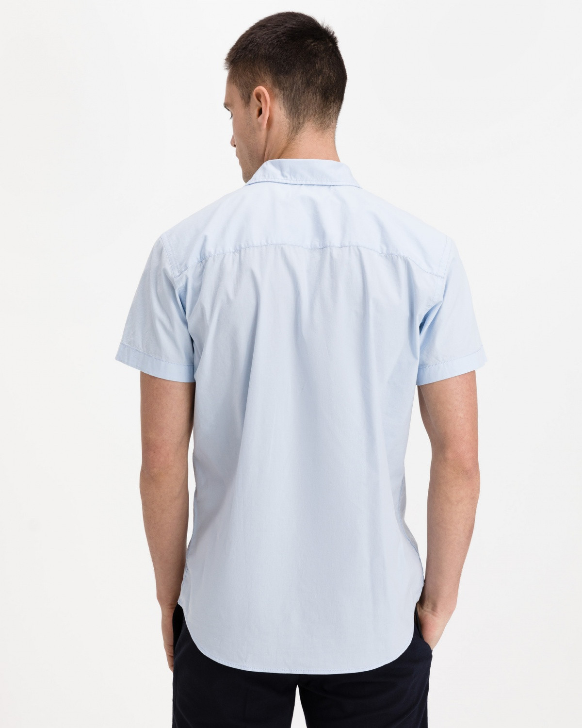 Сорочка JJCLINT SHIRT S/S SLIM FIT 12163646 Cashmere Blue Jack&Jones L Блакитний 12163646CashmereBlue