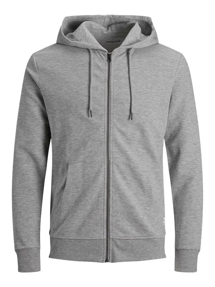 Толстовка JJEBASIC SWEAT ZIP HOOD NOOS 12181901 Light Grey Melange Jack&Jones XXL Сірий 12181901LightGreyMela