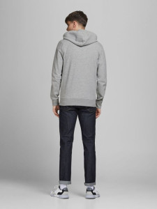 Толстовка JJEBASIC SWEAT ZIP HOOD NOOS 12181901 Light Grey Melange Jack&Jones XXL Сірий 12181901LIGHTGREYMELA
