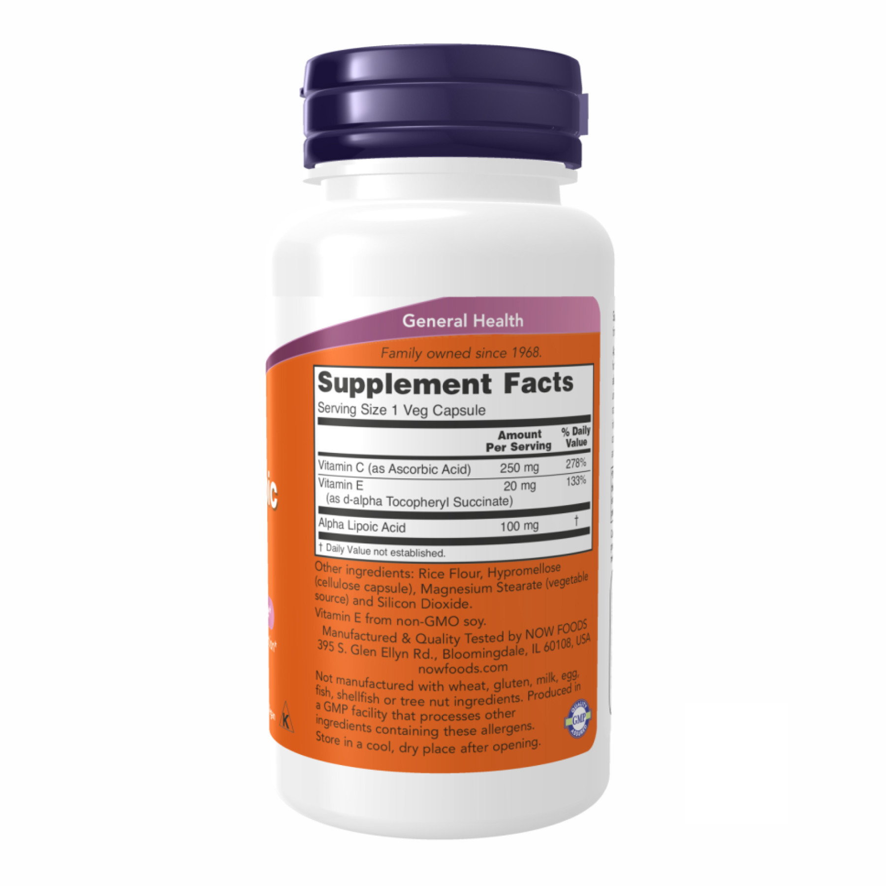 Капсули Alpha Lipoic Acid 100mg - 60vcaps 100-75-9280354-20