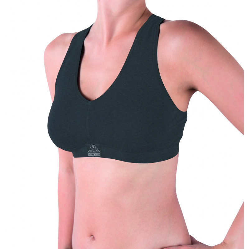 Топ спорт Kappa Reggiseno Sporty c/etichetta logo антрацит Жін L/XL K2160 ANTRACITE