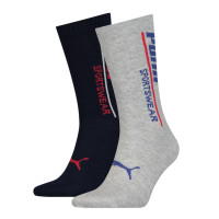 Шкарпетки Puma MEN LOGO CLASSIC SOCK 2P темно-синій, сірий Чол 39-42 102003001-023