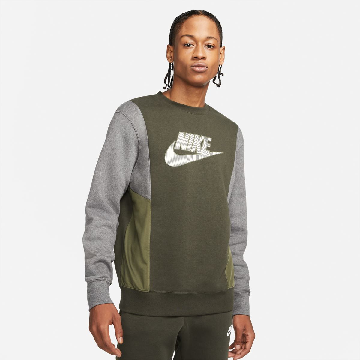 Кофта Nike Sportwear Hybrid Fleece Crew DJ5075-355 (Оригінал) DJ5075-355