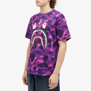 Футболка Bape Purple Camo Shark Tee 001CSK801008M