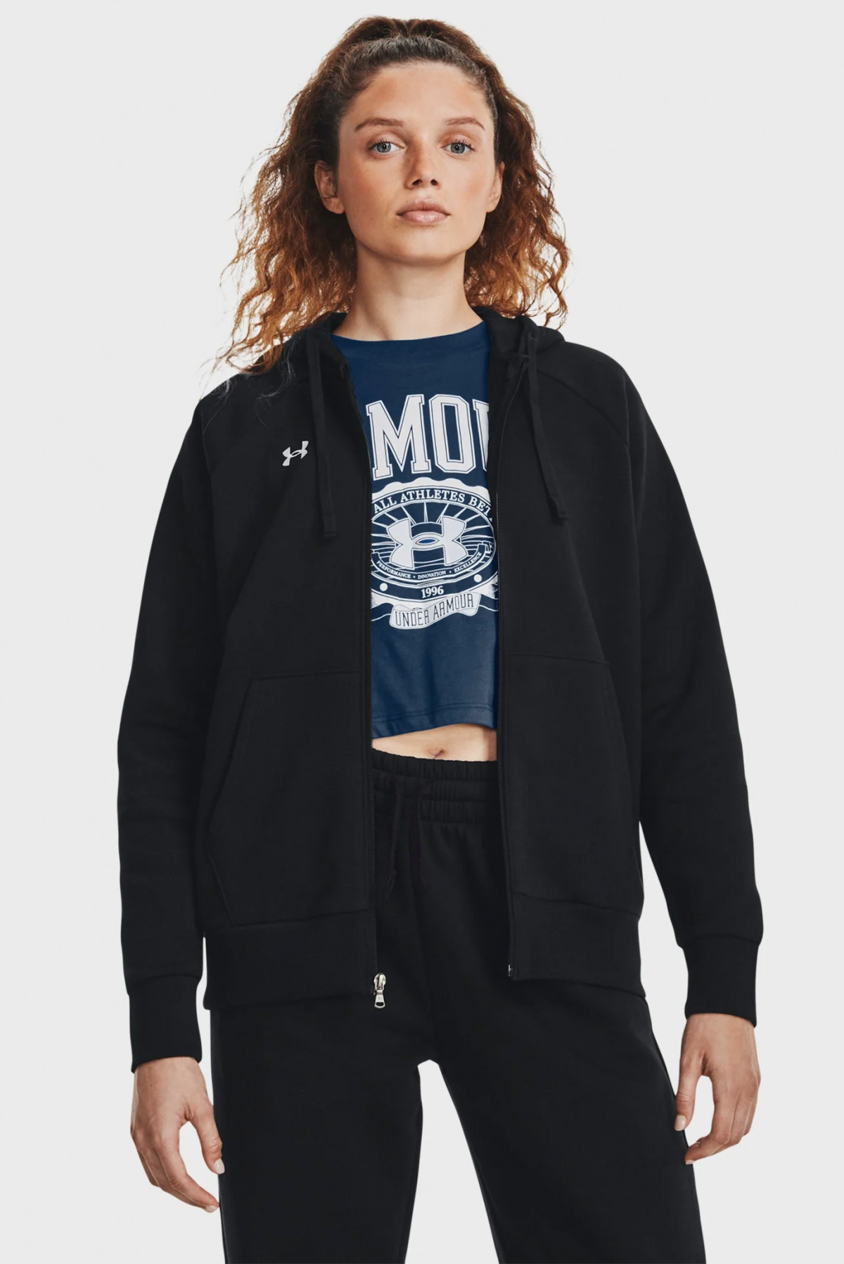 Худі UA Rival Fleece FZ Hoodie 1379497-001 Under Armour L Чорний 1379497-001