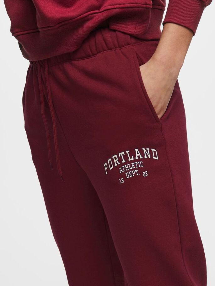 Штани ONLCOLLEGE LIFE PANTS SWT 15235557-Cabernet-Print: PORTLAND ONLY M Бордовий 15235557-CABERNET-PRINT:P