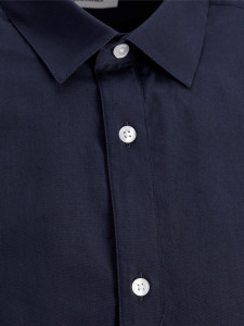 Сорочка JJJOE SHIRT LS PLAIN 12187222-Navy Blazer-Fit:/SLIM Jack&Jones L Темно-синій 12187222-NAVY BLAZER-FIT: