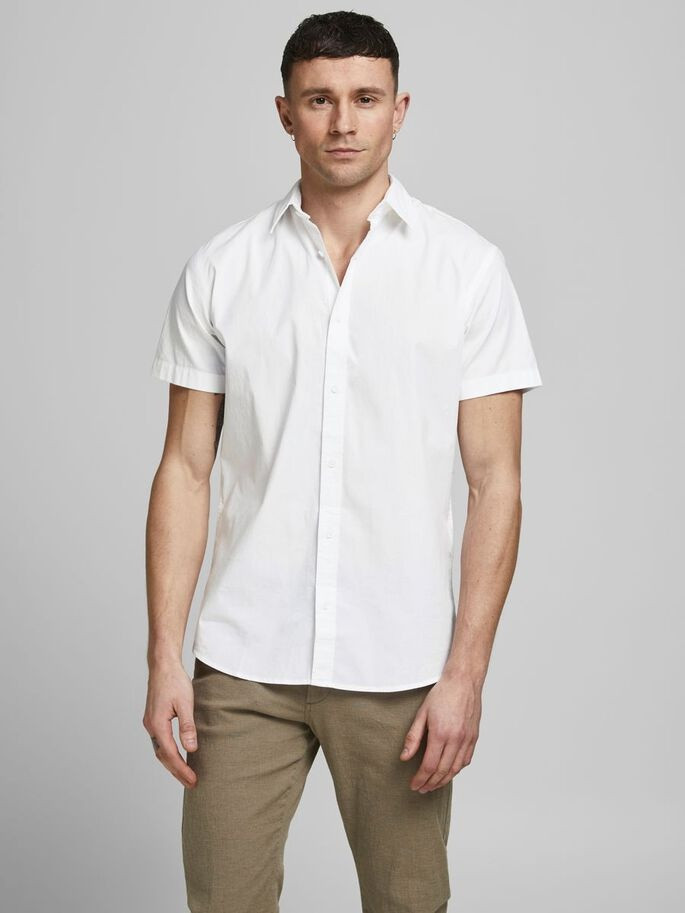 Сорочка JJCLINT SHIRT S/S SLIM FIT 12163646 White Jack&Jones L Білий 12163646White