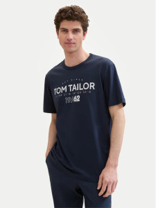 Футболка T-Shirt mit Logo Print 1041871ХХ10302 Tom Tailor L Темно-синій 1041871ХХ10302