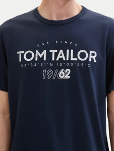 Футболка T-Shirt mit Logo Print 1041871ХХ10302 Tom Tailor L Темно-синій 1041871ХХ10302
