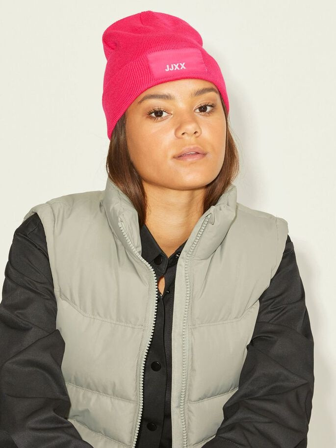 Шапка JXBASIC LOGO BEANIE SN 12205033-Bright Rose JJXX ONE SIZE Малиновий 12205033-Bright Rose