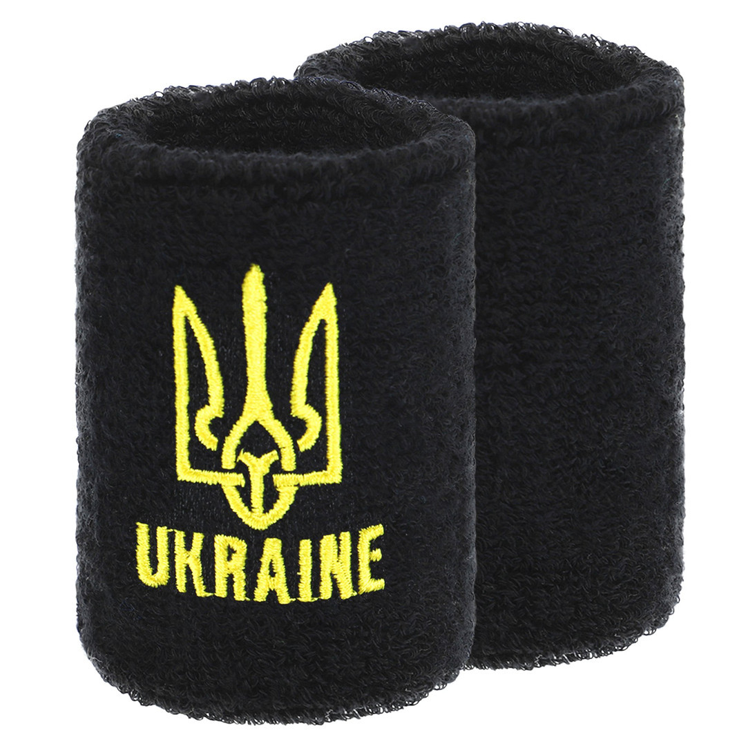 Напульсник спортивный махровый UKRAINE BC-9282-BK 1шт черный Чорний 1SIZE (96703) BC-9282-BK