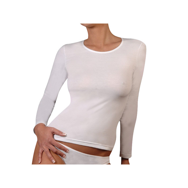 Футболка з довг рукавом T-shirt Manica Lunga Girocollo білий Жін L K2601 BIANCO