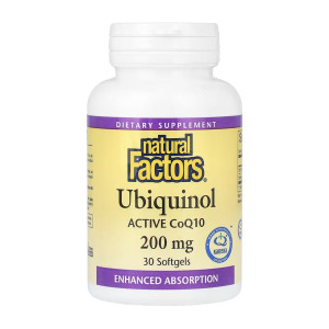 Софт гелеві капсули Natural Factors Ubiquinol CoQ10 200mg - 30 softgels 2023-10-5754