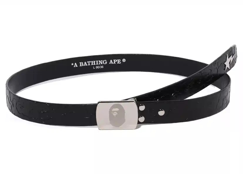 Ремінь Bathing Ape Neon Camo Narrow Leather Belt - Black 001BTK301003M