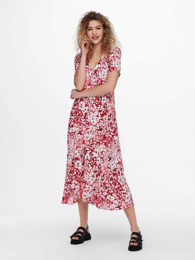 Сукня ONLENOLA S/S MIDI DRESS  WVN 15230958 High Risk Red-CRUISE FLORAL ONLY S Червоний 15230958HIGHRISKRED-CRUIS
